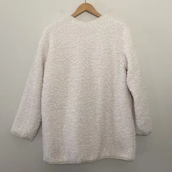 7 FOR ALL MANKIND Cozy Toggle Front Sherpa Teddy Jacket Size S - Picture 8 of 13